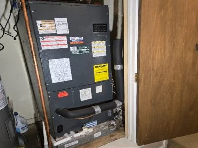 Heating system opened for diagnosis and repair